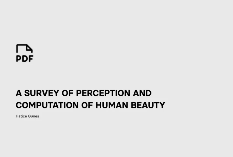 Perception and computation of human facial beauty paper preview