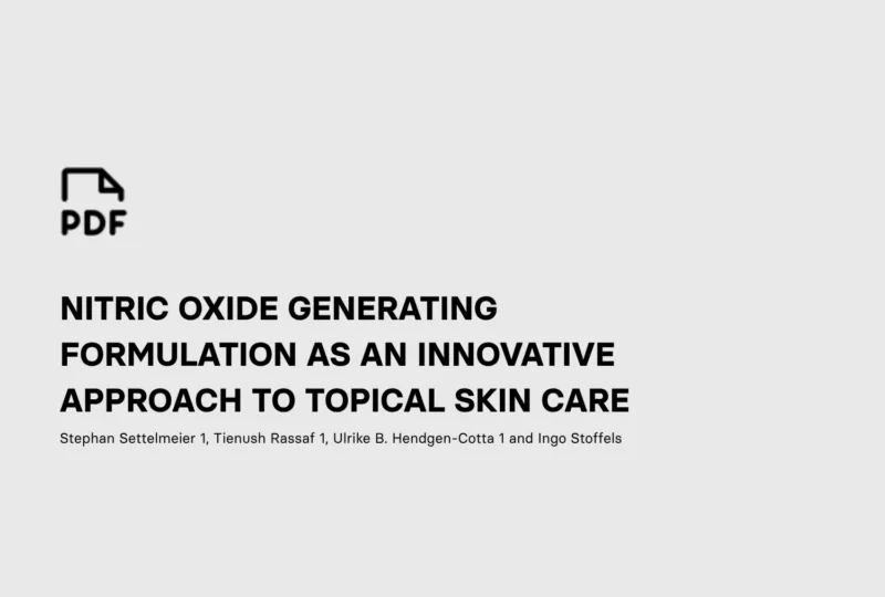 Nitric oxide formulation topical skin care publication preview