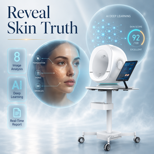 All In One Facial Skin Analyzer Machine 3D Camera 4 Spectra 8 Intelligent Images AI Analysis 30 Plus Detection Dimensions Clinic